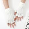 Mitsubishi-Shaped Fingerless Arm Warmers New Autumn Winter Women's Knitted Wool Warm Wrist Guards Fashionable Sleeves
