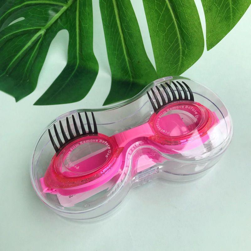 

Australian Pink Donut Shape Girl Swimming Goggles Eyelashes Color Sequin Peach Heart Youth Swimming Toys No Sequin powder eyelashes (including goggles box)