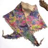 Bensu Jiuyi's Vintage Sand-Washed Double-Yarn Pure Cotton Triangle Scarf: Wear as Headband, Bandeau, or Butt Curtain.