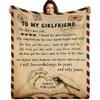 Gifts for Girlfriend To My Girlfriend Blanket Romantic Gifts for Her I Love You Throw Blankets Birthday Anniversary Blankets for Bed Sofa 50"x60"