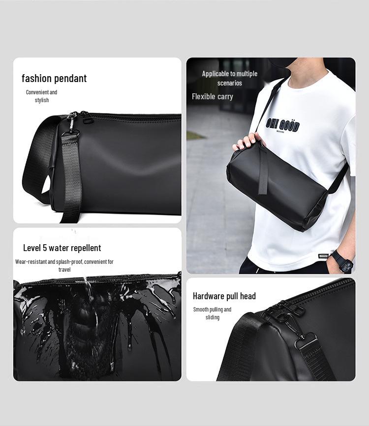 Trendy Korean-Style Retro Cylinder Crossbody Bag - Water-Resistant, Unisex Casual Shoulder Bag