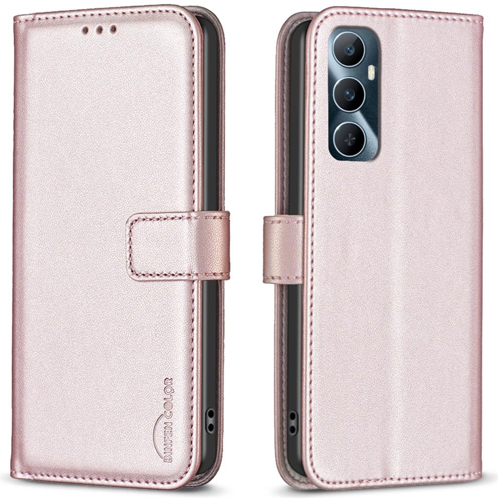 BINFEN COLOR BF17 For Realme C65 4G Wallet Case Folio Flip Leather Phone Cover