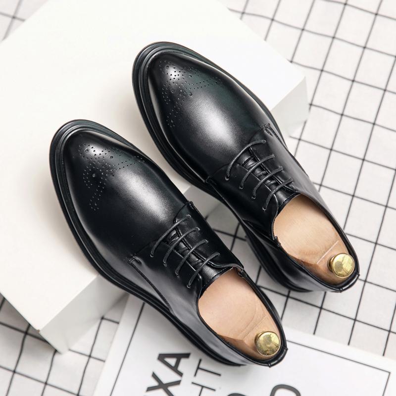 Leather Shoes Young British Dress Casual Business Sense Leather Shoes Wedding Groom Suit Height Increase