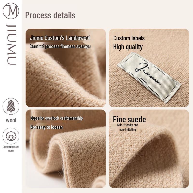 JIUMU Women's Winter Thickened Warm Pure Wool Scarf Shawl WY184