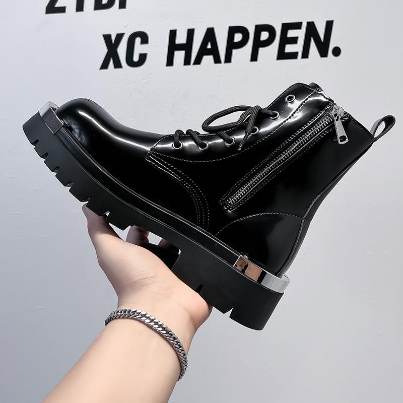 Martin boots men's 2024 new autumn explosion British style platform knight short boots versatile tooling boots 70056-A