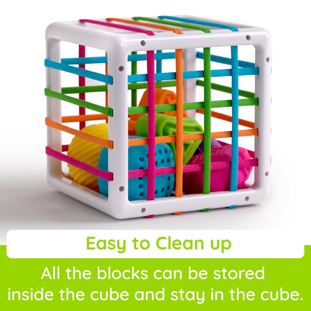 Fat Brain Toys Innie Bin, Fingertip Educational Rubber Box, Ages 10 Months, FA251-1, Authentic