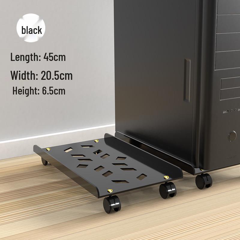 Mobile Computer Host Shelf with Wheels for Organization and Storage