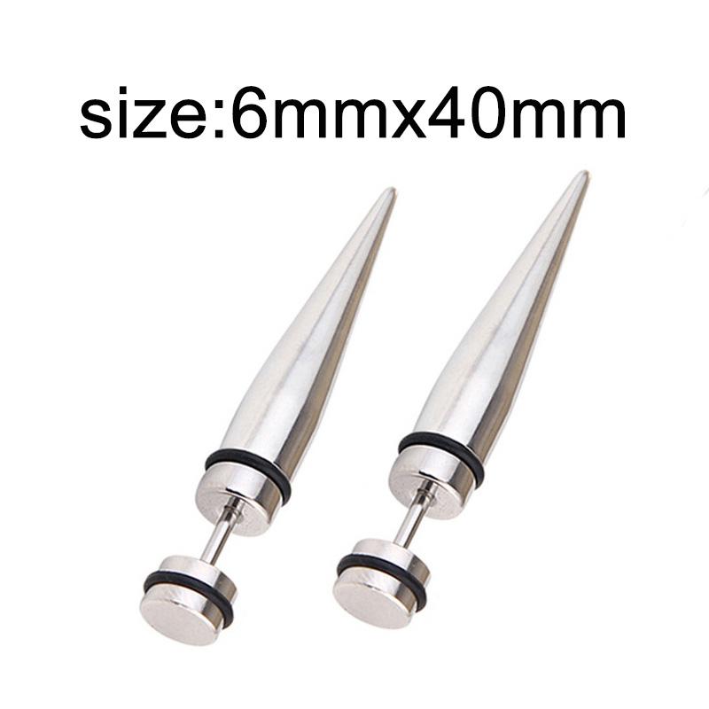 1 Pair Gothic Black Steel-Color Funny Screw Back Stud Earrings For Men/Women Round Ball Spike Cone Tip Stainless Steel Jewelry