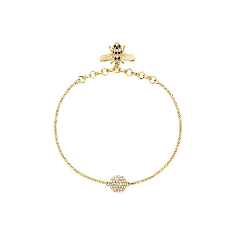 Swarovski Remix Collection Cute Bee Imitation Crystal Gold Plated Bracelet Women bracelet 5380077 17cm/S