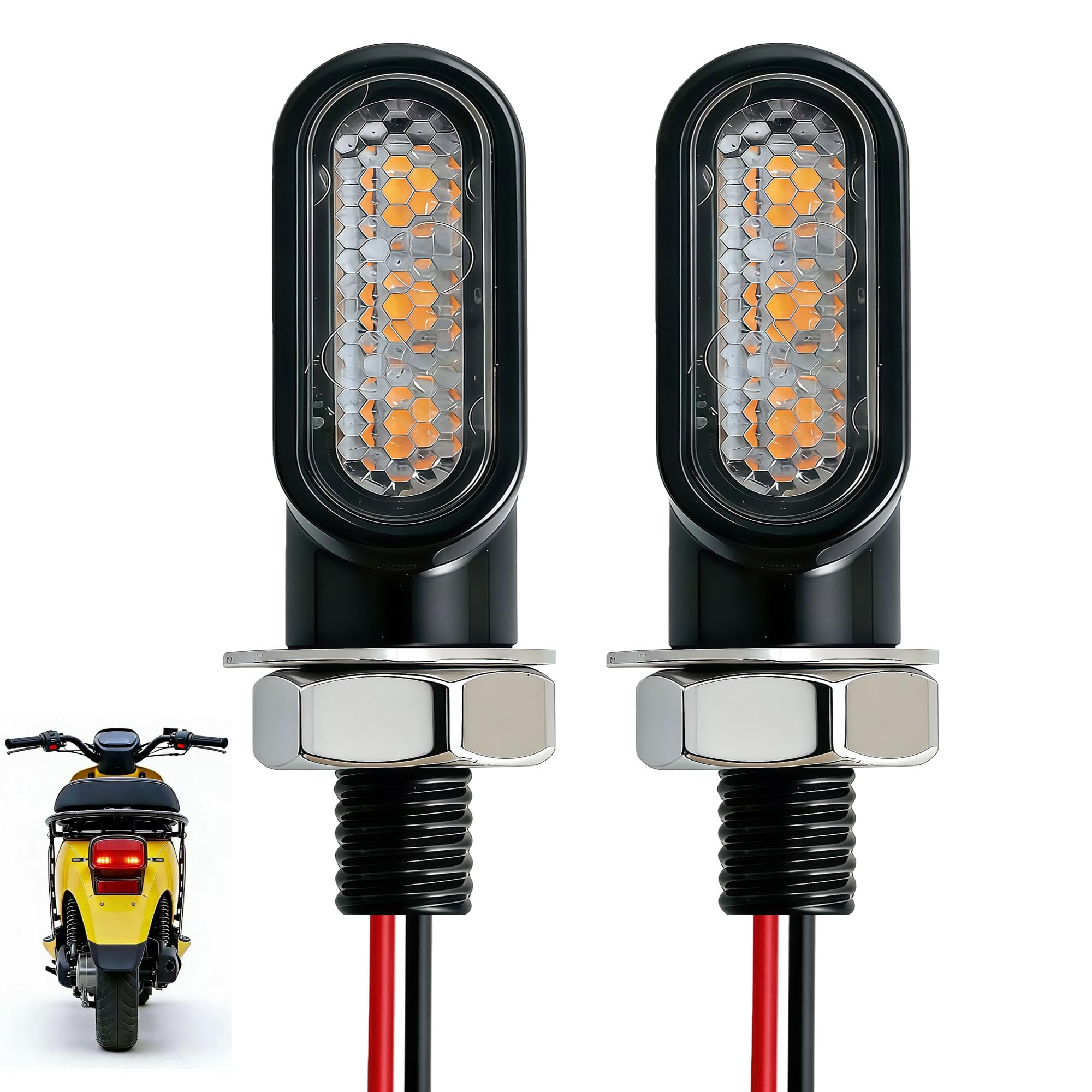 JXCARSIOJP Motorcycle Turn Signal, General Purpose, Ultra-Small LED, Mini Nano