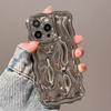 Electroplated Wave Bumper Meteorite Texture Glossy Back Cover Case For iPhone 16 17 Pro Max Air 15 14 13 Soft TPU Phone Shell