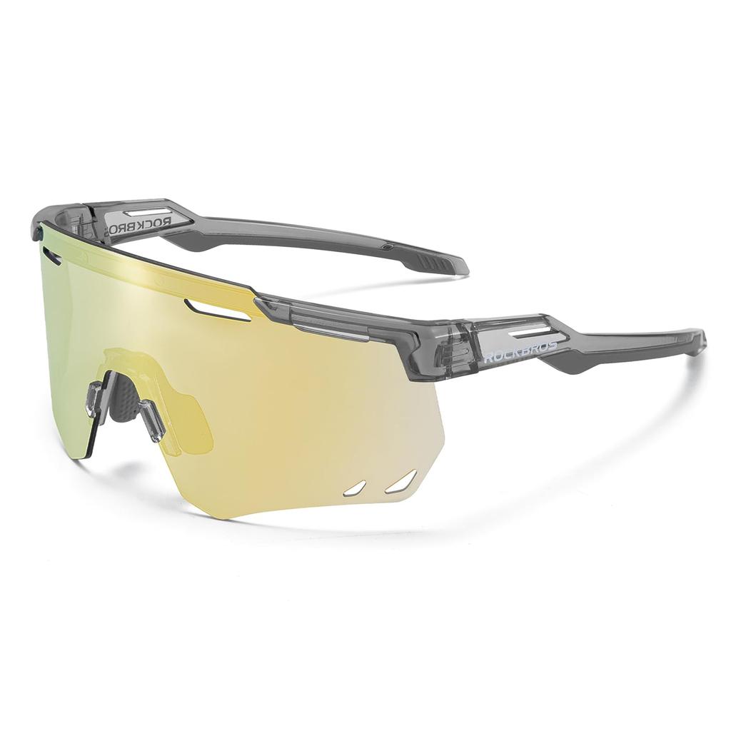ROCKBROS Photochromic Sports Sunglasses for Road Bikes and UV400 Ultra High Impact with Storage Suitable for and Men and Women Sunglasses,