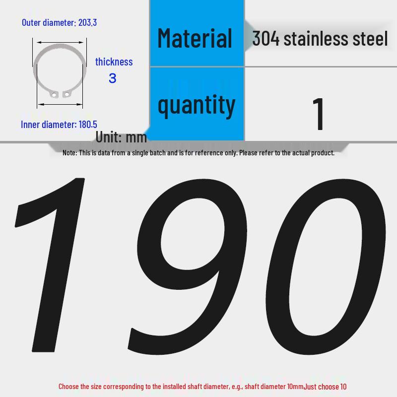 304 Stainless Steel Snap Ring for 3-200 Bearing