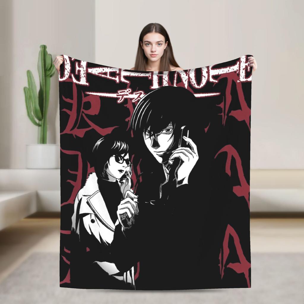 Death Note Manga Anime TV Show Poste Blanket Soft Street Trend Plush Throw Blanket For Bedroom Flannel Bedspread Bed Cover