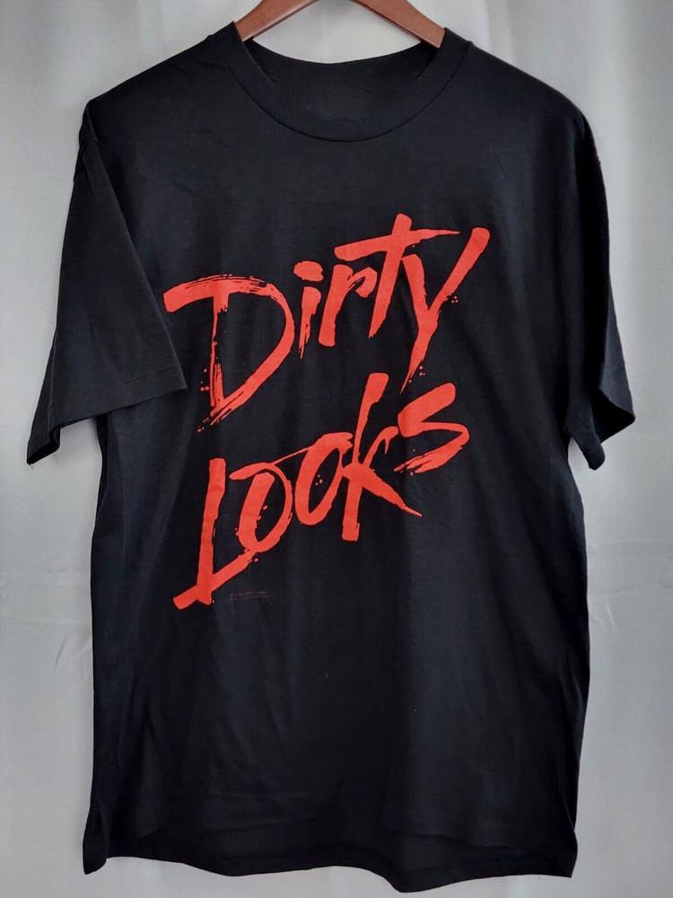 Винтажная футболка Dirty Looks Тур  Поворот винта  Хлопок Черный S-5XL Унисекс Футболка TR016 Унисекс Футболка S