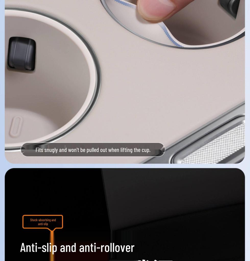 Front Drainage Coaster & Central Control Beverage Cup Holder for Xiaomi YU7 - Full-Coverage Interior Accessory.
