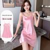 Ice Silk Camisole Nightgown with Chest Pads – Cool, Plus Size Women’s Summer Pajamas