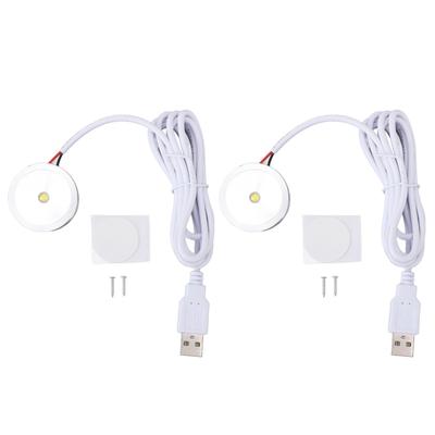 Display Spotlight Round USB Plug In Small LED Showcase Lamp with 4.2ft Cable for Jewelry Cabinet