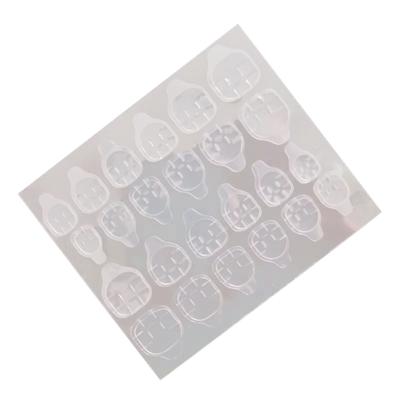24 stuks dubbelzijdig klevende lijmtapes nail art tabs heldere manicure voor nep-tip