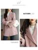 Women's European Fashion Plaid Wool Coat – Stylish, Loose, Mid-length, Thickened for Autumn/Winter