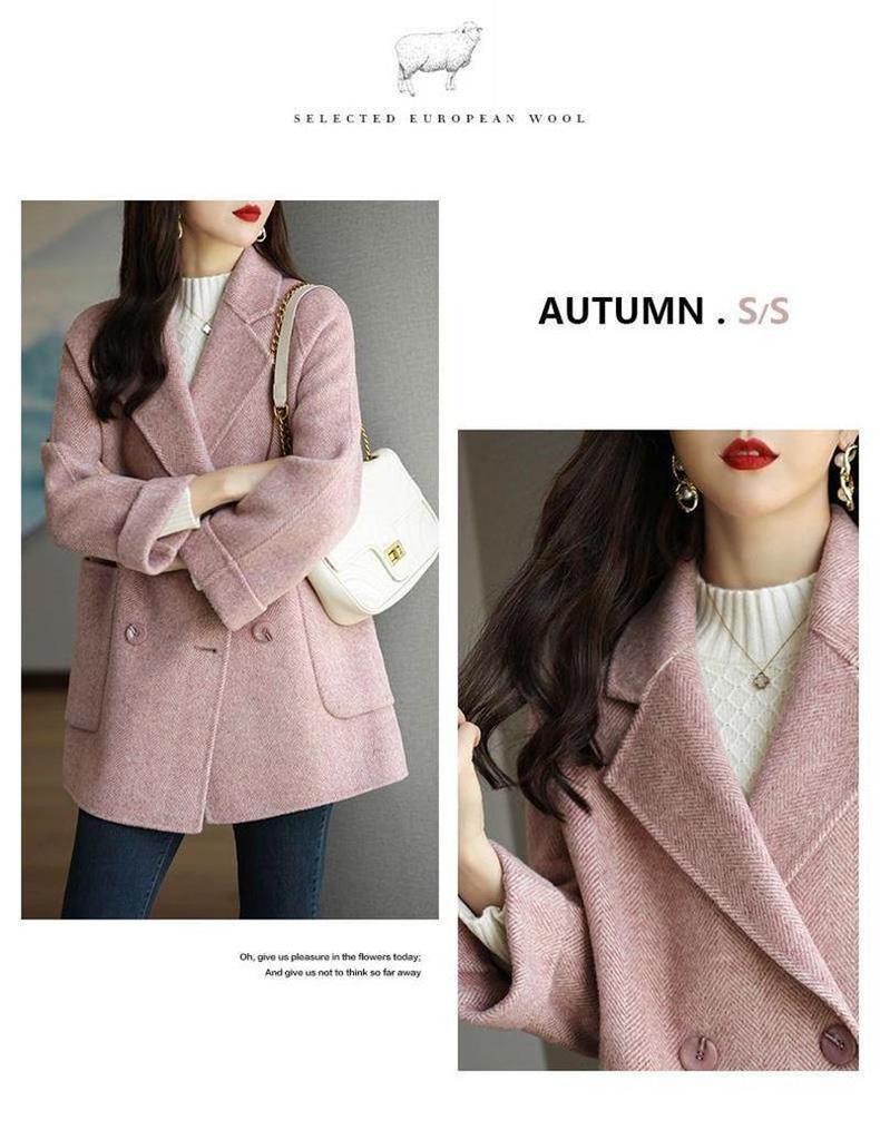 Women's European Fashion Plaid Wool Coat – Stylish, Loose, Mid-length, Thickened for Autumn/Winter