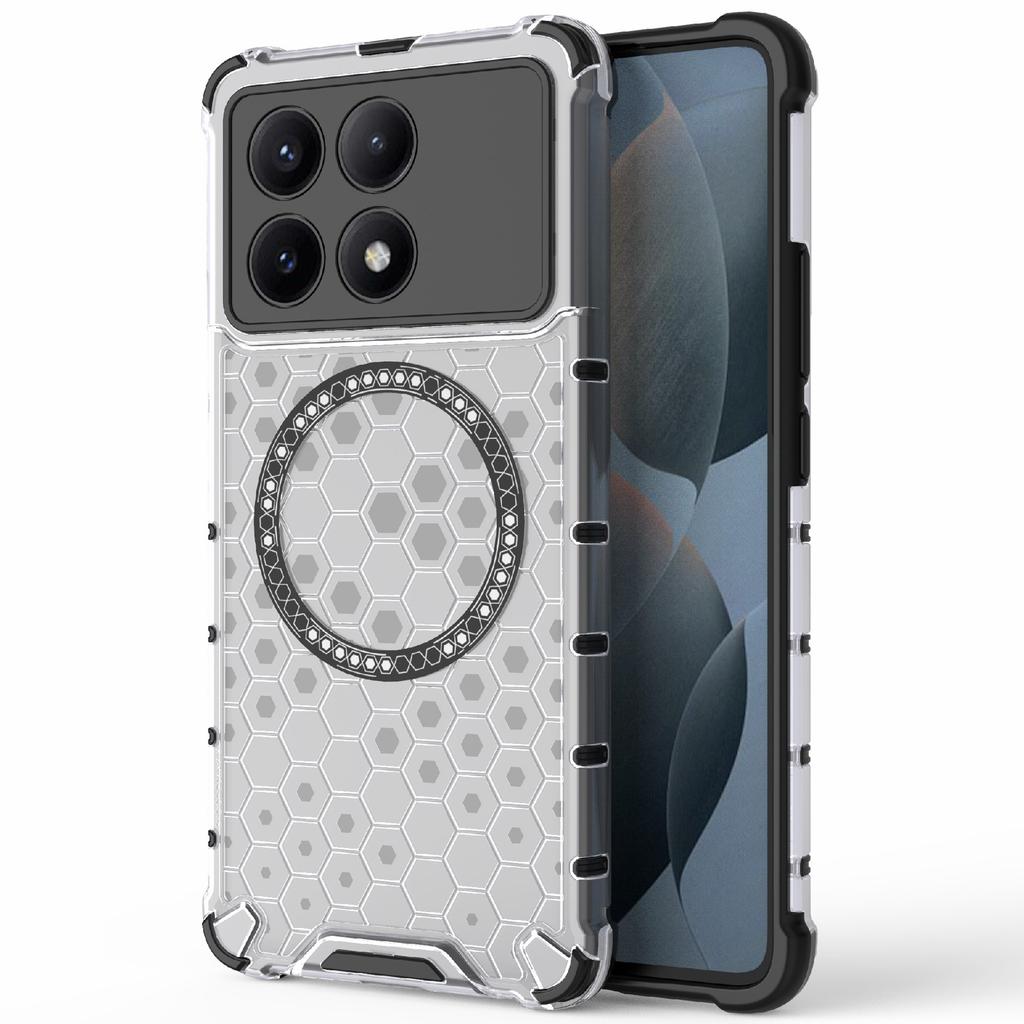 For Xiaomi Redmi K70E 5G/Poco X6 Pro 5G Magnetic Phone Case Honeycomb TPU+PC Back Cover