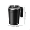 Stirring Cup Removable Base Temperature Display Mug Portable Mixing for Office, Travel White