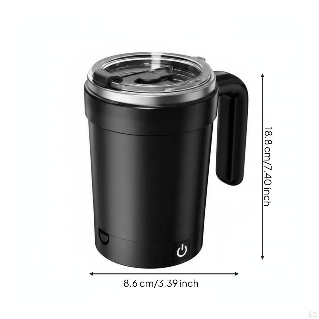 Stirring Cup Removable Base Temperature Display Mug Portable Mixing for Office, Travel White