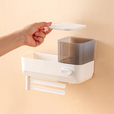 With Drain Tray Wall Mounted Soap Dispenser With Sponges Holder Hand Press Dishwashing Liquid Holder Large Capacity Waterproof
