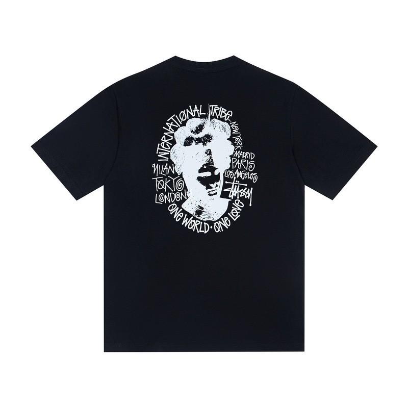 Camiseta de Algodón Unisex de Corte Holgado con Estampado de Letras Camiseta Casual de Manga Corta para Adolescentes y Adultos