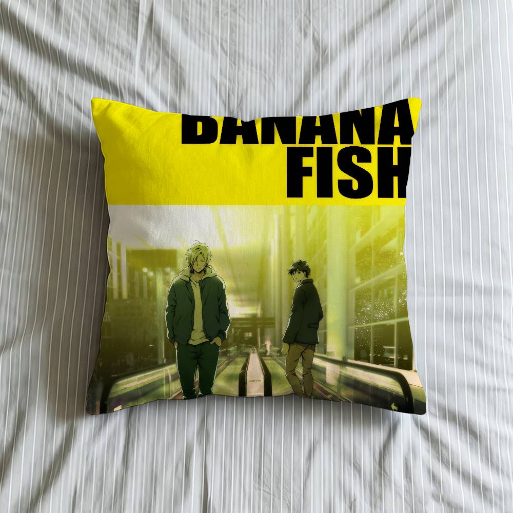 Bbanana Fish Anime Cushion Cover Inches Farmhouse Decor Home Throw Pillow Covers For Couch Decorations
