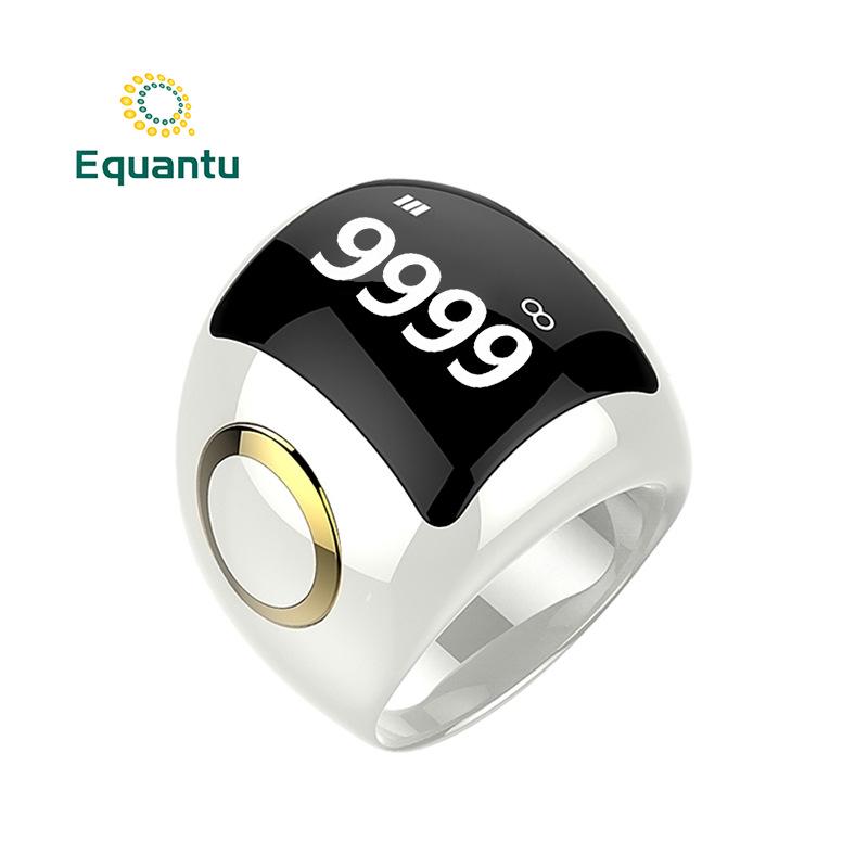 Equantu Smart Counting Alarm Clock Ring - Ceramic, Zinc Alloy, Plastic Counter
