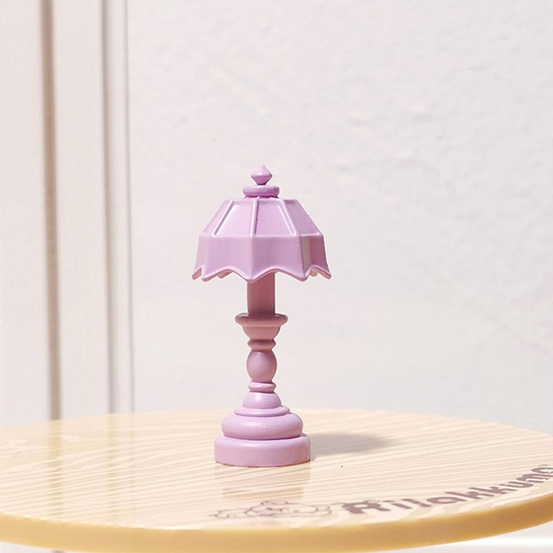 1Pcs Candy Colored Lighting Simulation Mini Table Lamp Ornament Doll House Lamps Decor Accessories Dollhouse Miniature Toy Model