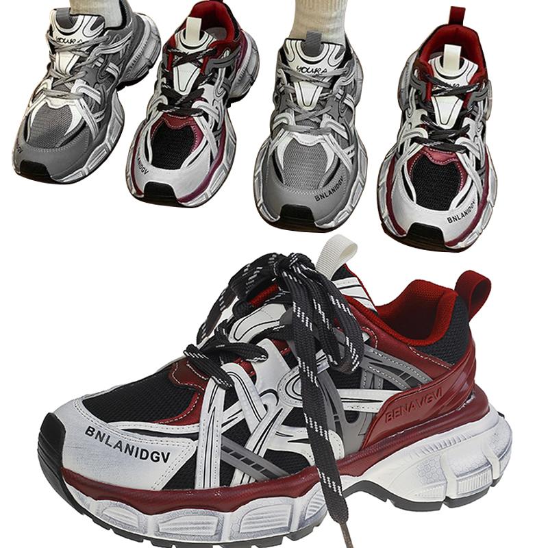 New Thick Sole Height Increasing Chunky Sneakers Fashionable Comfortable Trendy Casual Sneakers Women's Shoes