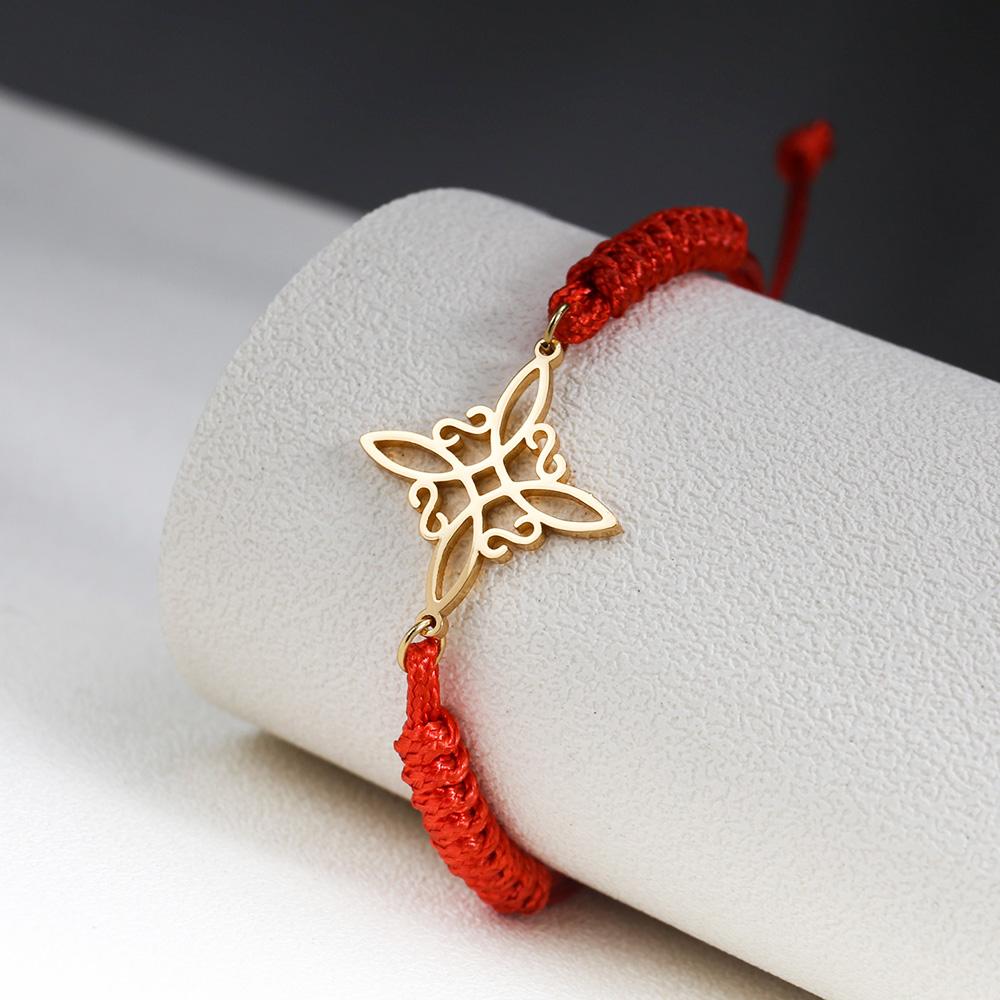Tangula Adjustable Witch Knot Bracelet Stainless Steel Charm Wicca Jewelry Gift for Women Men