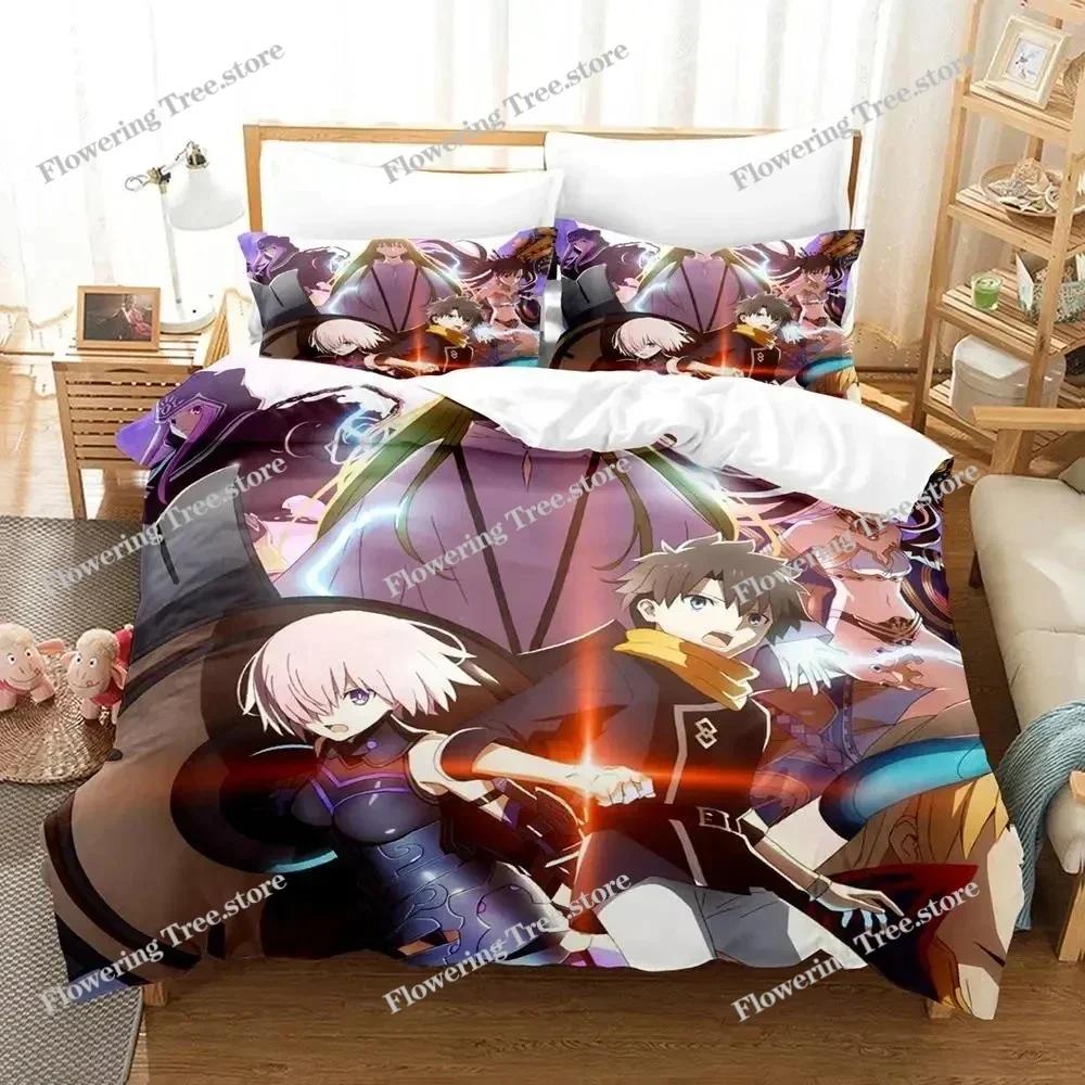 Anime Fate Grand Order Bedding Set Duvet Cover Bed Set Quilt Cover Pillowcase Comforter king Queen Size Boys Adult Bedding Set02