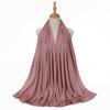 Muslim Knitted Jersey Pleated Hijab Shawls Scarf Solid Color Head Wraps Soft Hijabs Ladies Scarves