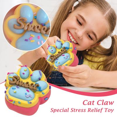 Three-color Rainbow Cat Claws Pinch Cat Claws New Unique Decompression Toy Mud Sticky Bag