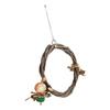 Wooden Bird Swing Perch Branch Woven Ring Colorful Food Colouring Parrot Hanging Swing Toy for