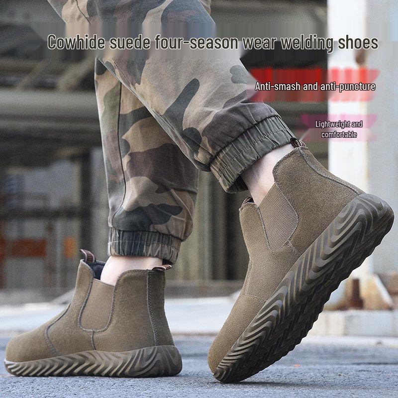 Men's Safety Work Shoes - Anti-Smash, Anti-Puncture, Anti-Scald, Wear-Resistant, Non-Slip, Soft Sole, Breathable Welding Footwear