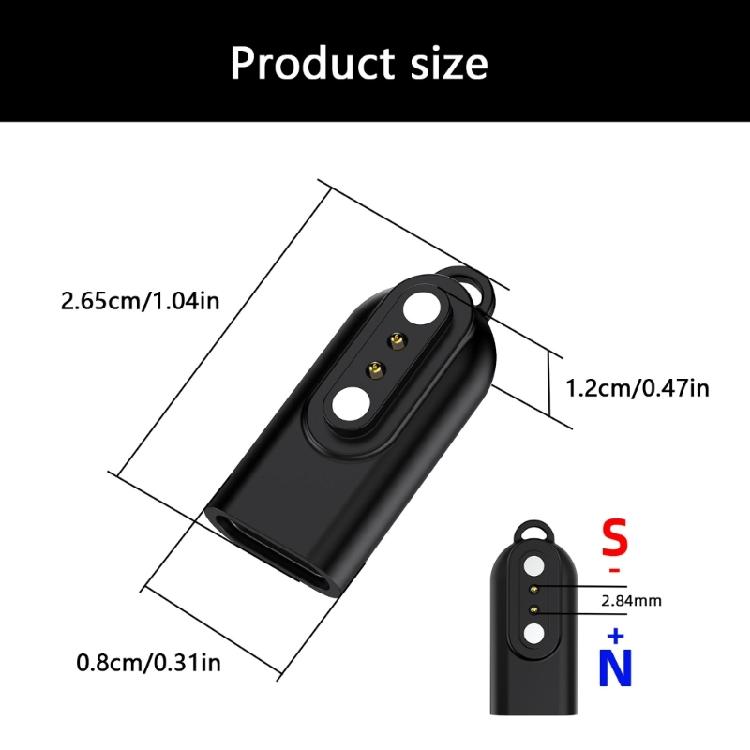 Portable Magnetic Charging Adapter Connector Converter Head for SW021 Watch Featuring Type C USB Port Enables Convenient