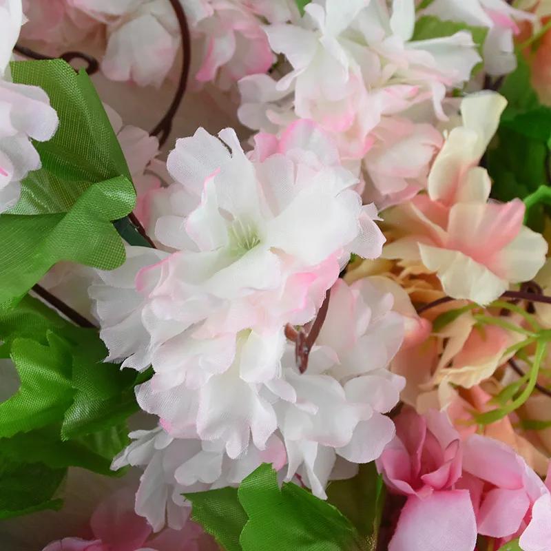 2M Cherry Blossom LED Light Artificial Flowers Vines For Wedding Party Home Decor Hanging Wall Garden Arch Christmas Ornament
