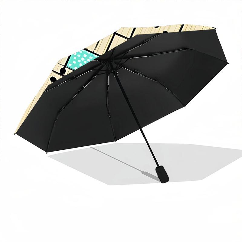 1pc Abstract Pattern Open/Close Folding Umbrella - Raining Gear for Travel Umbrella, All- Portable Umbrella for & Men 8-Rib Yy251229057