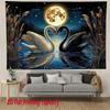 Romantic Swan Design Digital Printing Polyester Wall Tapestry Suitable For Use In Living Rooms Bedrooms Offices Bars Party