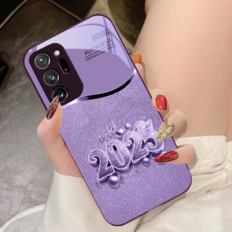 Colorful New Year 2025 For Samsung Galaxy Note 8 9 10 PRO 20 Ultra A01 02 03 Core 04E 4G 12 13 5G Tempering Glass Phone Case
