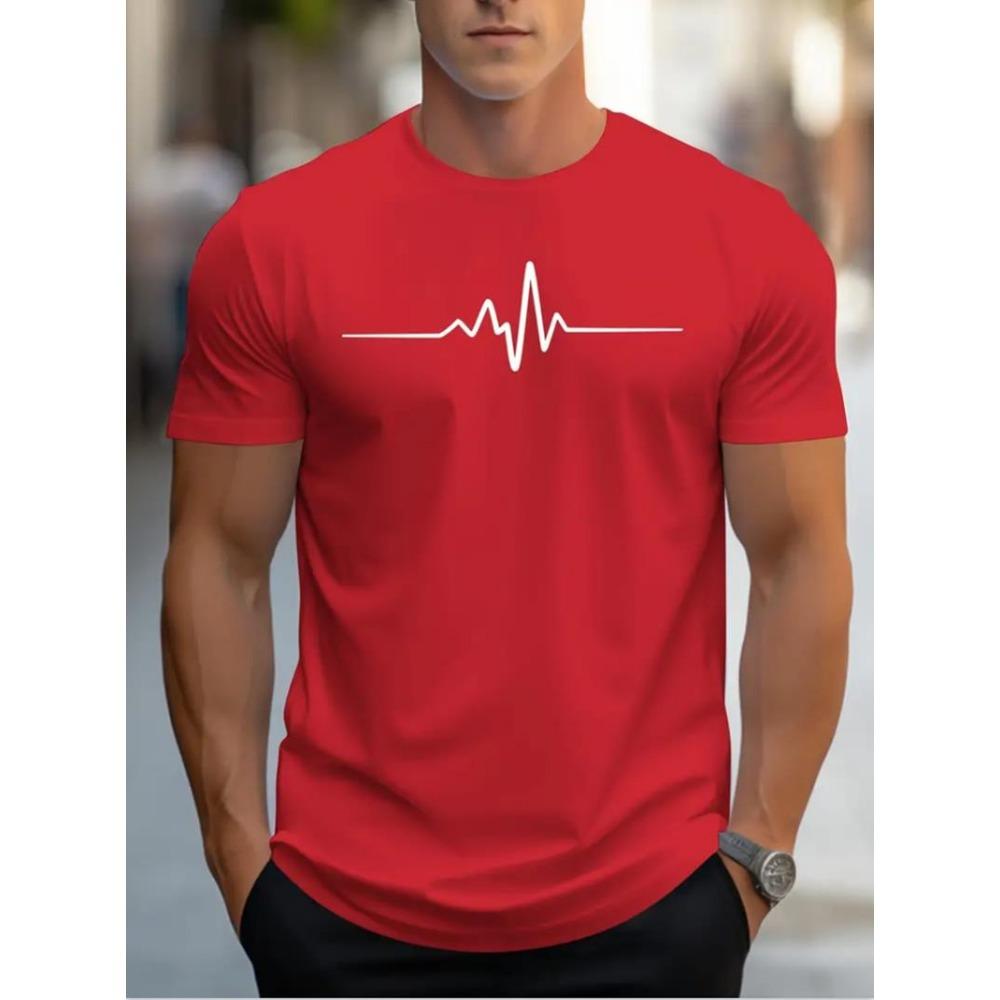 2025 Men's Short-sleeved Sweatshirts with Letters Printed On Them, Round Necks, and Comfortable T-shirts