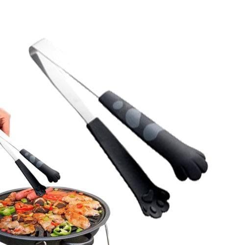 

Cat Tongs - Stainless Steel Cat Paw Tongs with Rubber Food Tongs | Versatile and Durable Stainless Steel Tongs with Silicone Tips, Heat-Resistant, Per
