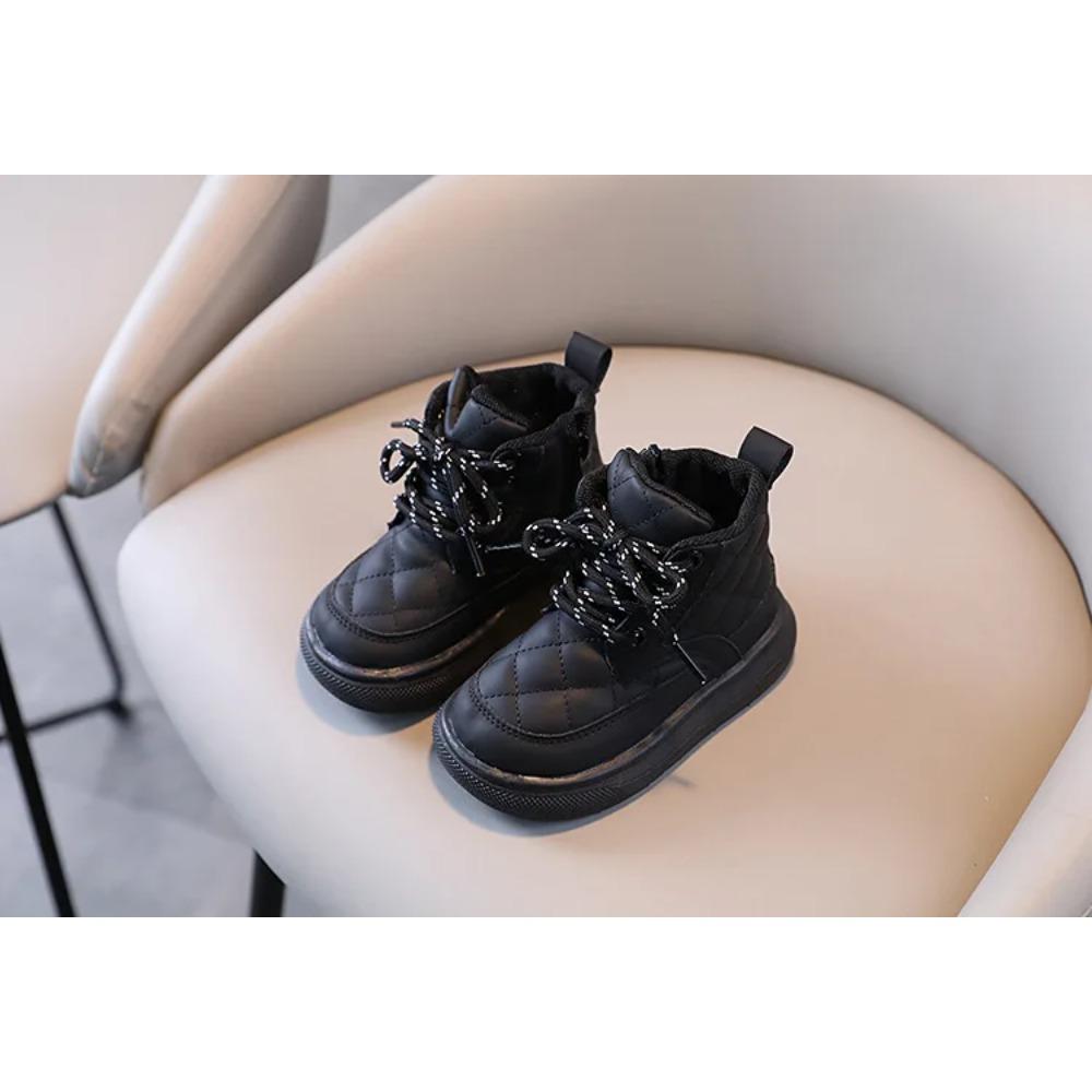 Autumn/Winter Children Boots for Boys Warm Plush Rubber Sole Toddler Kids Sneakers Girls Boots 21-30