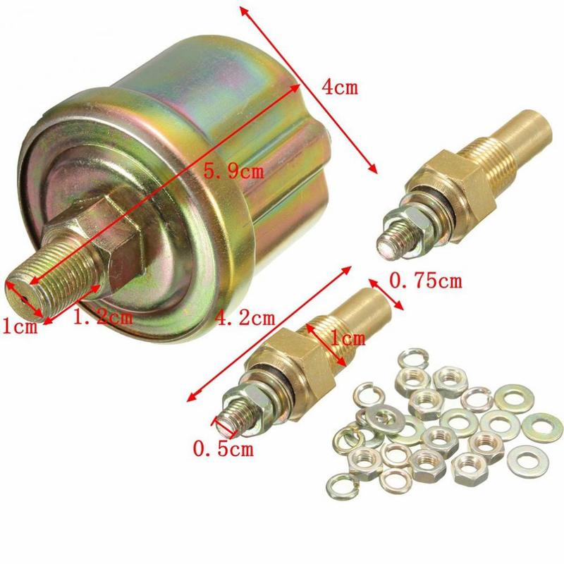 12V Universal 52mm Triple Kit Oil Temp Water Temp Temperature Oil Pressure Sensor Car Meter