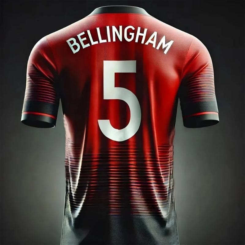 New Round Neck BELLINGHAM #5 Jersey Fashionable Men's And Women's Short Sleeve Breathable Quick-Drying Sports T-Shir